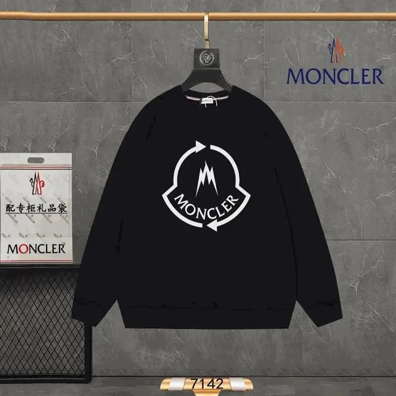 Moncler 经典徽标印花长袖圆领卫衣