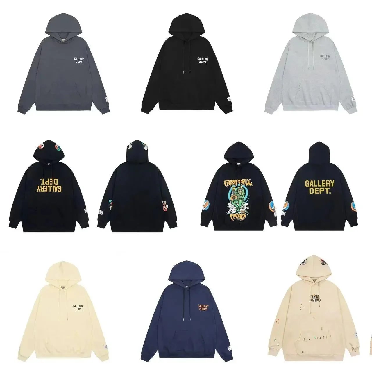 Gallery Dept. Logo and Graphic Print Hooded Sweatshirts