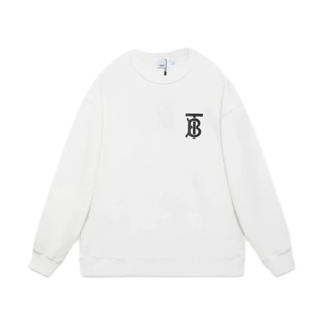 Burberry Graphic Crewneck Sweatshirt Selection in White, Black and Navy