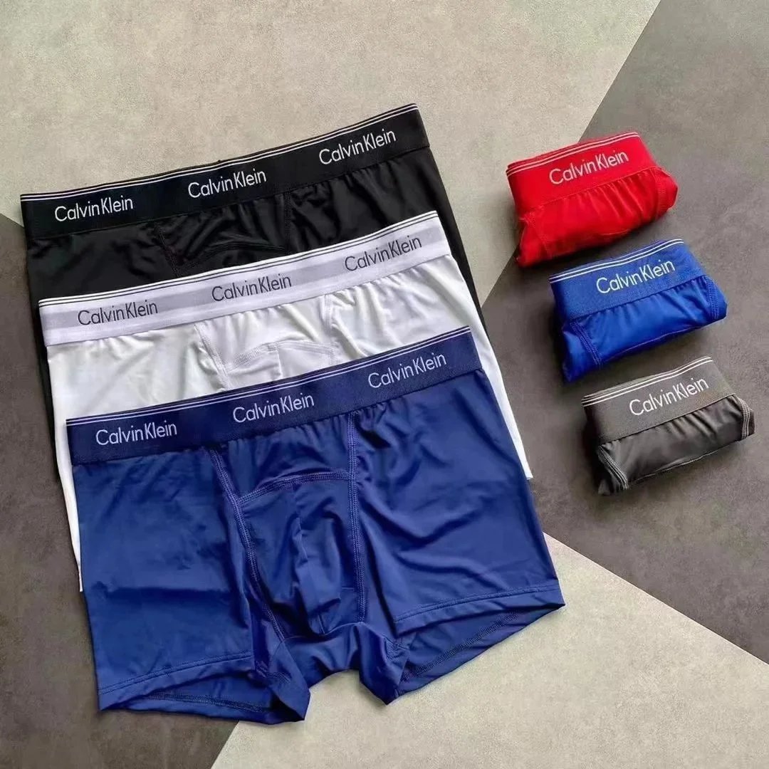 Calvin Klein Bokserki Męskie Gładkie, Zestaw 3 Sztuk