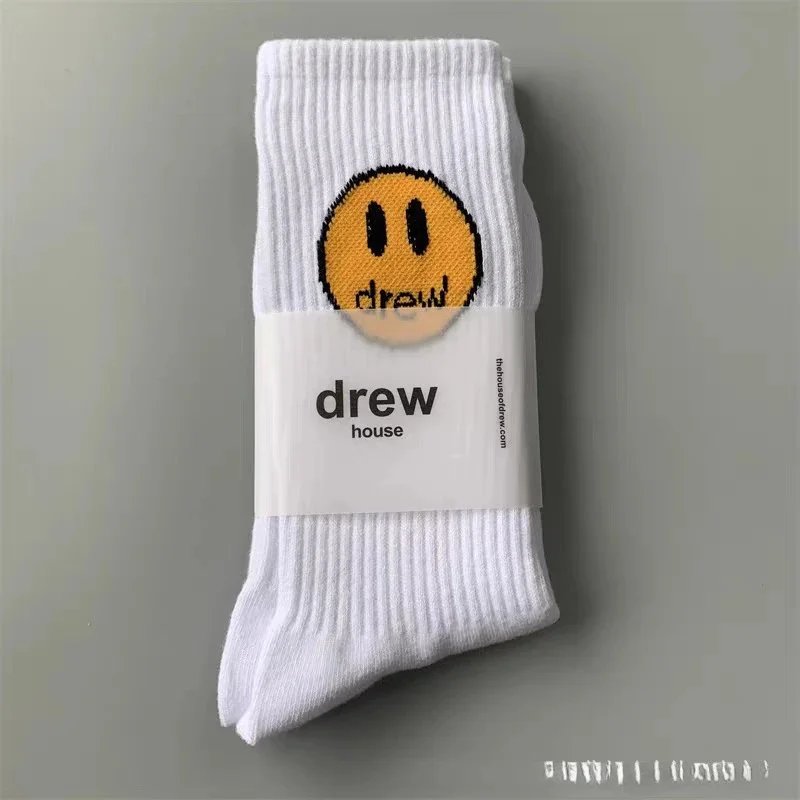 Chaussettes Drew House mi-mollet à smiley, unies et rayées