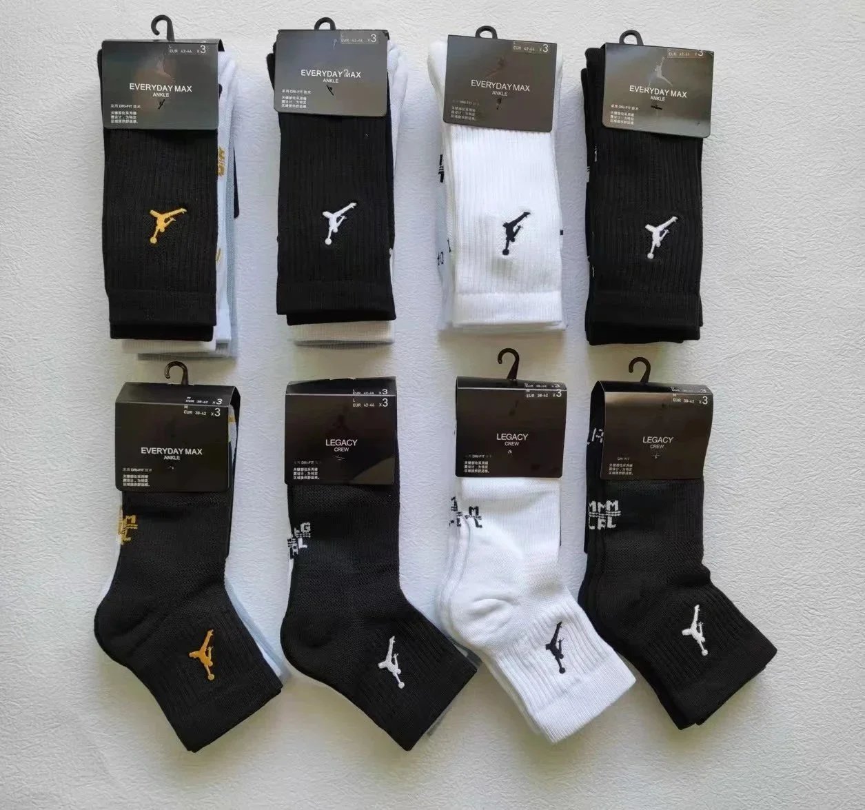 Jordan Everyday Max and Legacy Socks 3-Pair Mixed Packs