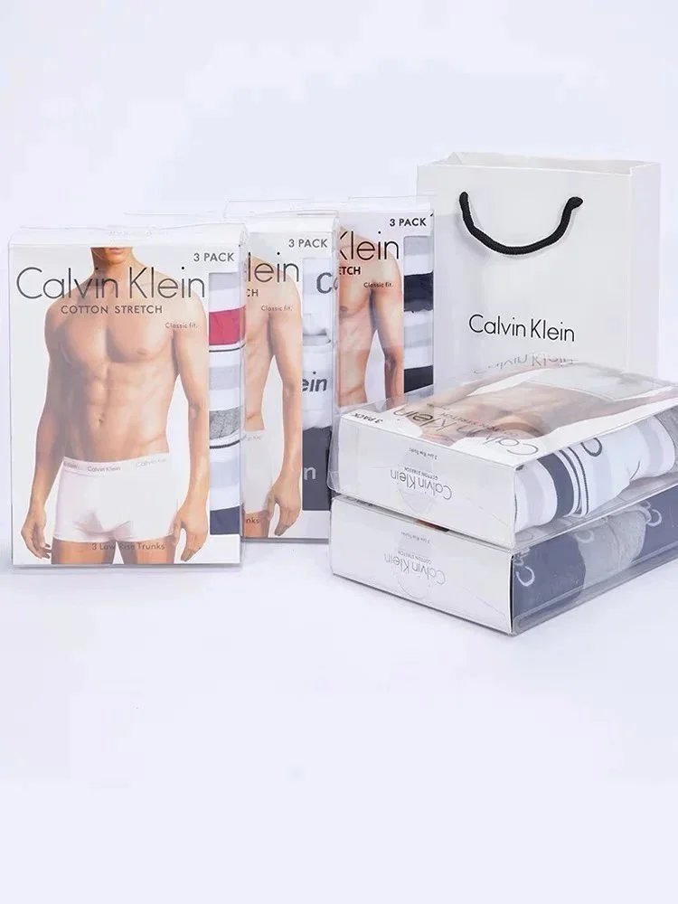 Calvin Klein Zestaw Trzech Bokserek Trunk o Niskim Stanie w Jednolitych Kolorach