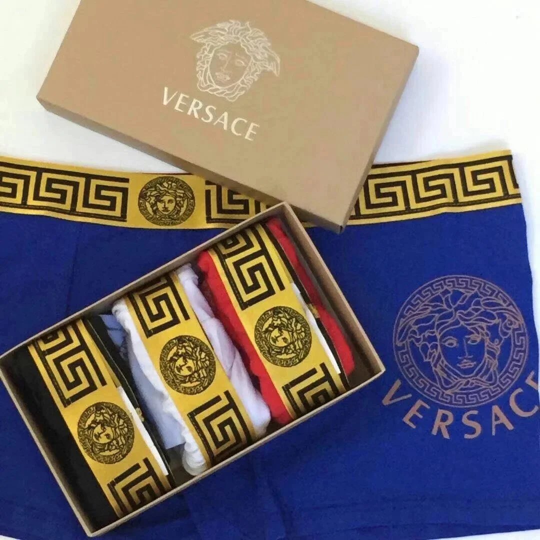 Boxerky Versace s potiskem Medúzy v sadách po třech barvách