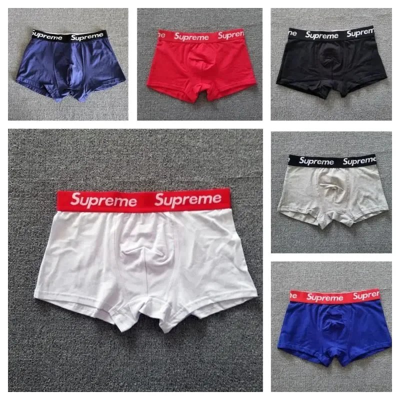 Supreme Logo-Waistband Men's Boxer Briefs in Solid Colors