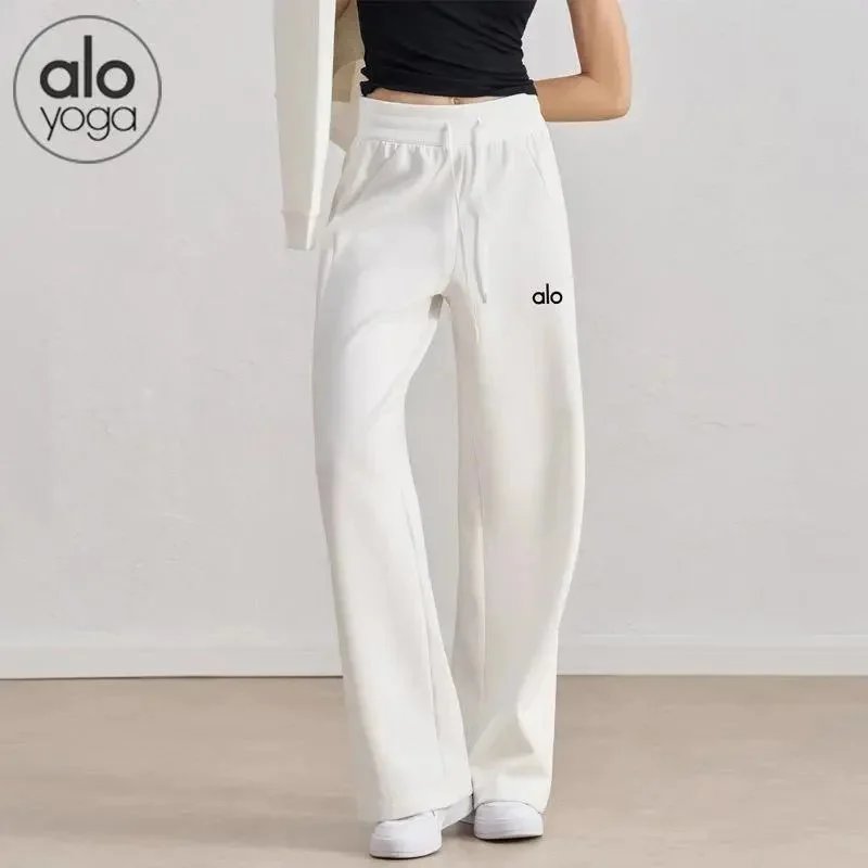 Alo Yoga Wide-Leg Drawstring Trousers with Logo (S–XL)