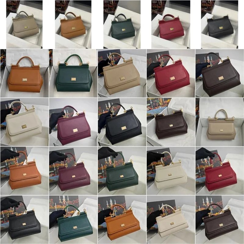Strukturierte Henkeltaschen mit Überschlag oder Steppung