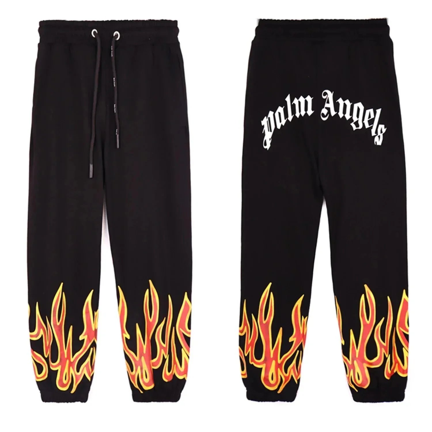 Palm Angels Graphic Joggers with Flame, Palm-Print and Lettering Designs