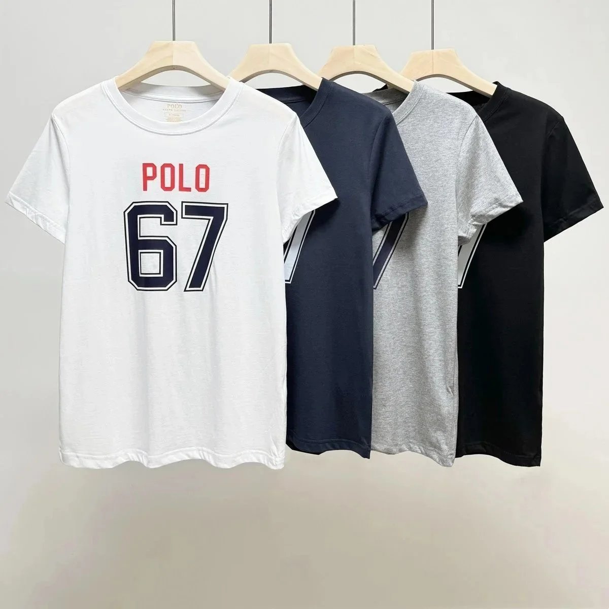 Polo Ralph Lauren Graphic Crew-Neck T-Shirts with 67 and Polo Player Prints