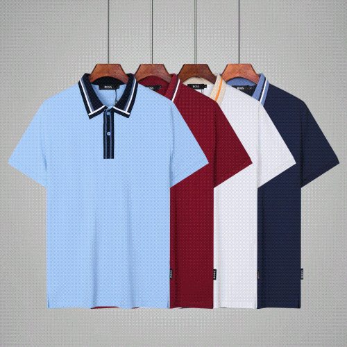 Hugo Boss Polo Shirt with Contrast-Tipped Collar, Short Sleeves