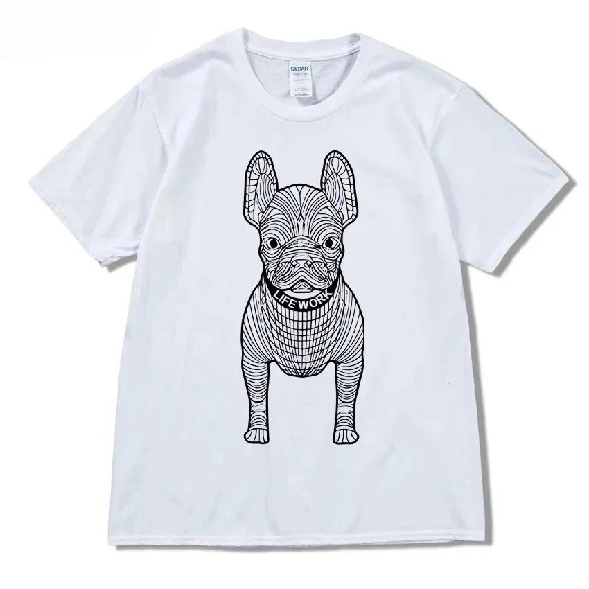 T-shirt Lifework a maniche corte con bulldog francese a linee