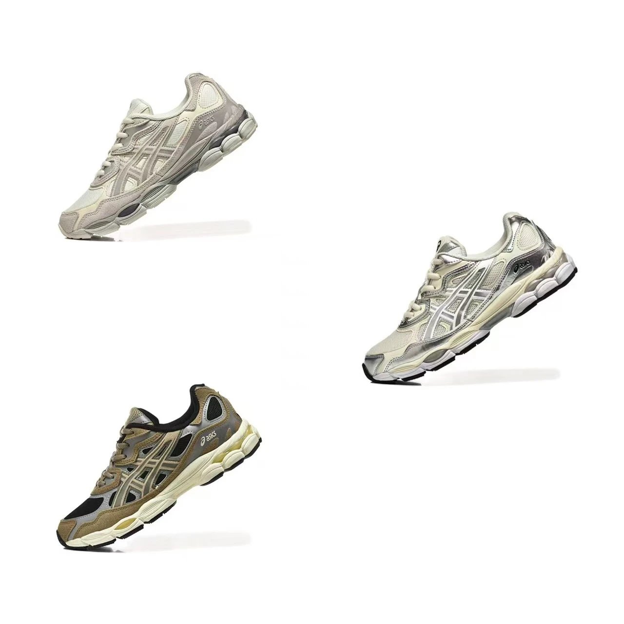 Nízké tenisky ASICS GEL-NYC ve stříbrno-žluté, světle šedé nebo šedohnědé