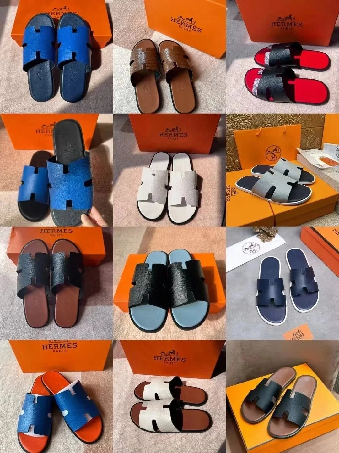 Sandali infradito Hermès Izmir con cinturino a H in design assortiti