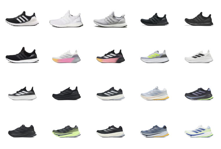 Adidas Ultraboost-Style Running Shoes with Mixed Uppers and Thick Soles