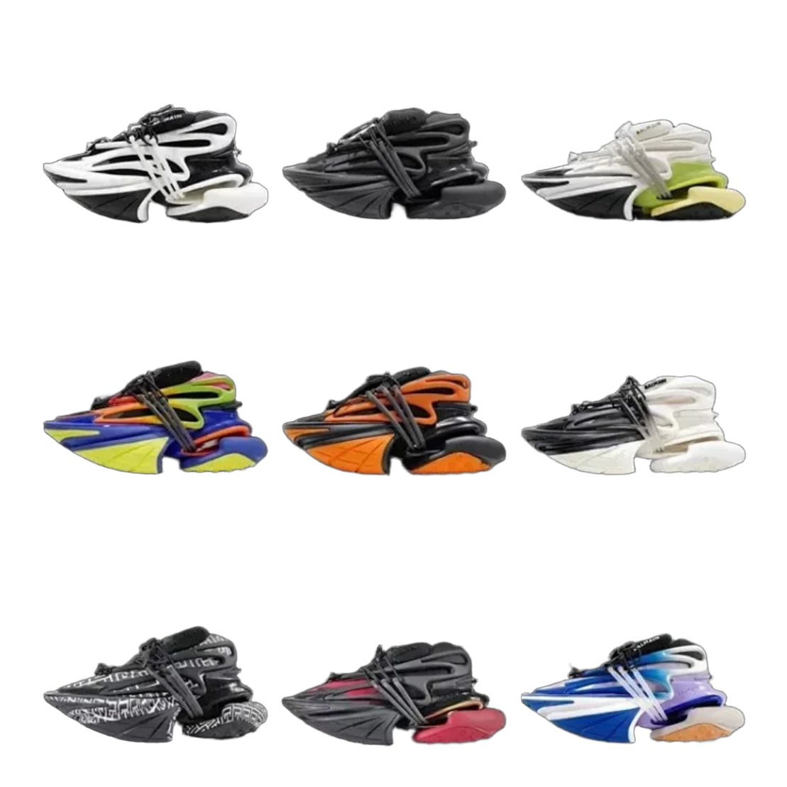 Niskie sneakersy Balmain o rzeźbionej cholewce i sznurowaniu