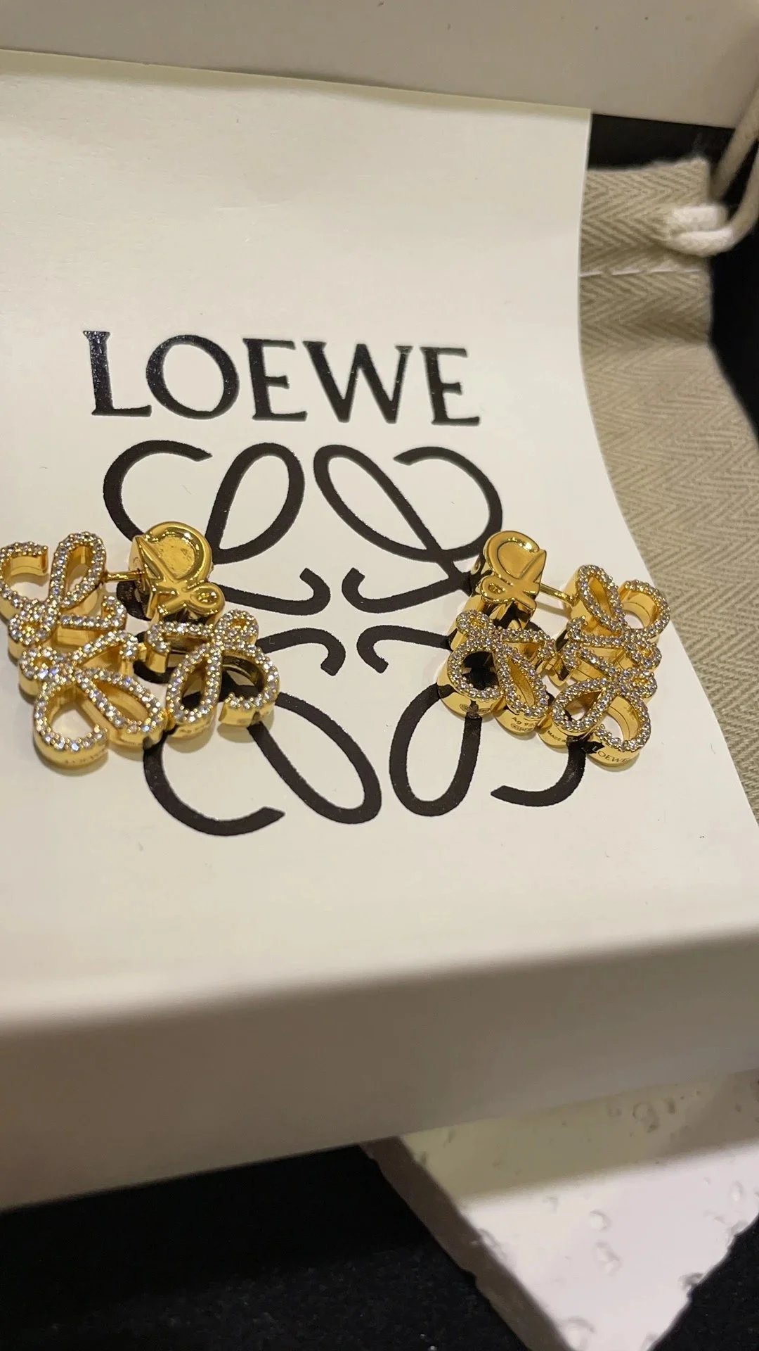Boucles d’oreilles Loewe — motif géométrique · Finition métallisée