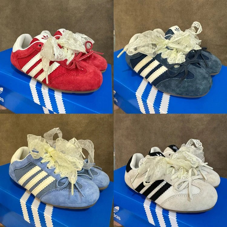 حذاء Adidas Trefoil الرياضي للأطفال برباط دانتيل