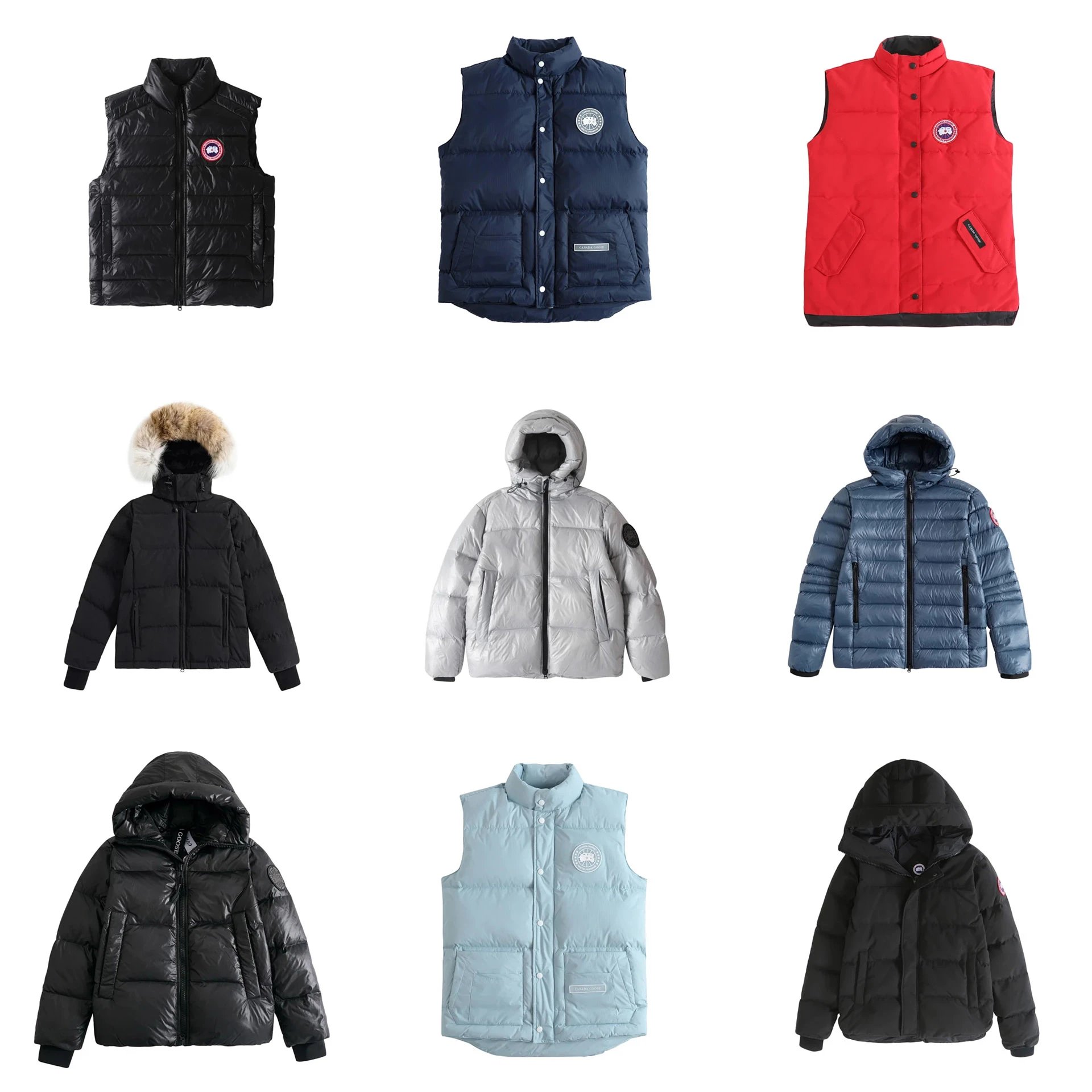 Quilted Padded Gilets and Hooded Jackets with Round Sleeve Emblem