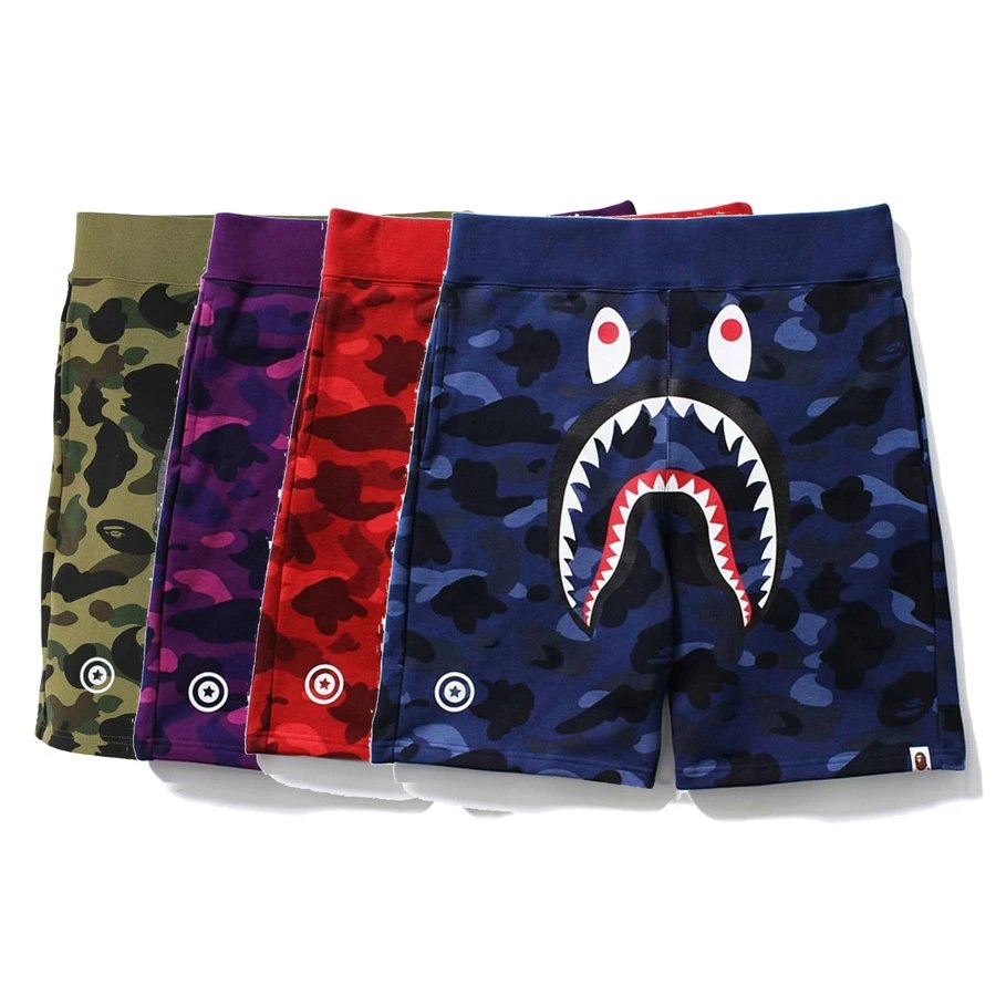 BAPE Graphic Shorts with Camouflage, Shark and Miami Designs