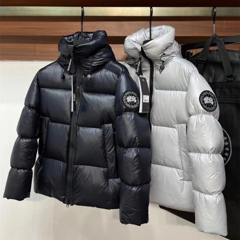 Quilted Short Hooded Puffer Jacket with Sleeve Emblem