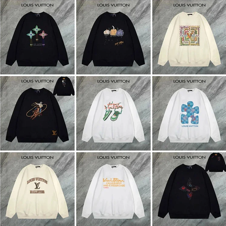 Louis Vuitton Graphic Pullover Sweatshirt in Black, White or Cream