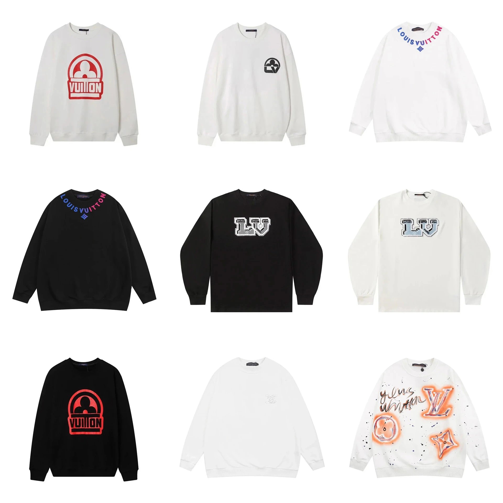 Louis Vuitton sweatshirts met print in wit en zwart