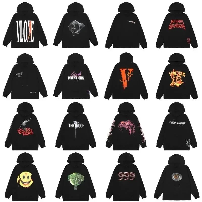 Vlone Hoodie mit großem V-Motiv am Rücken