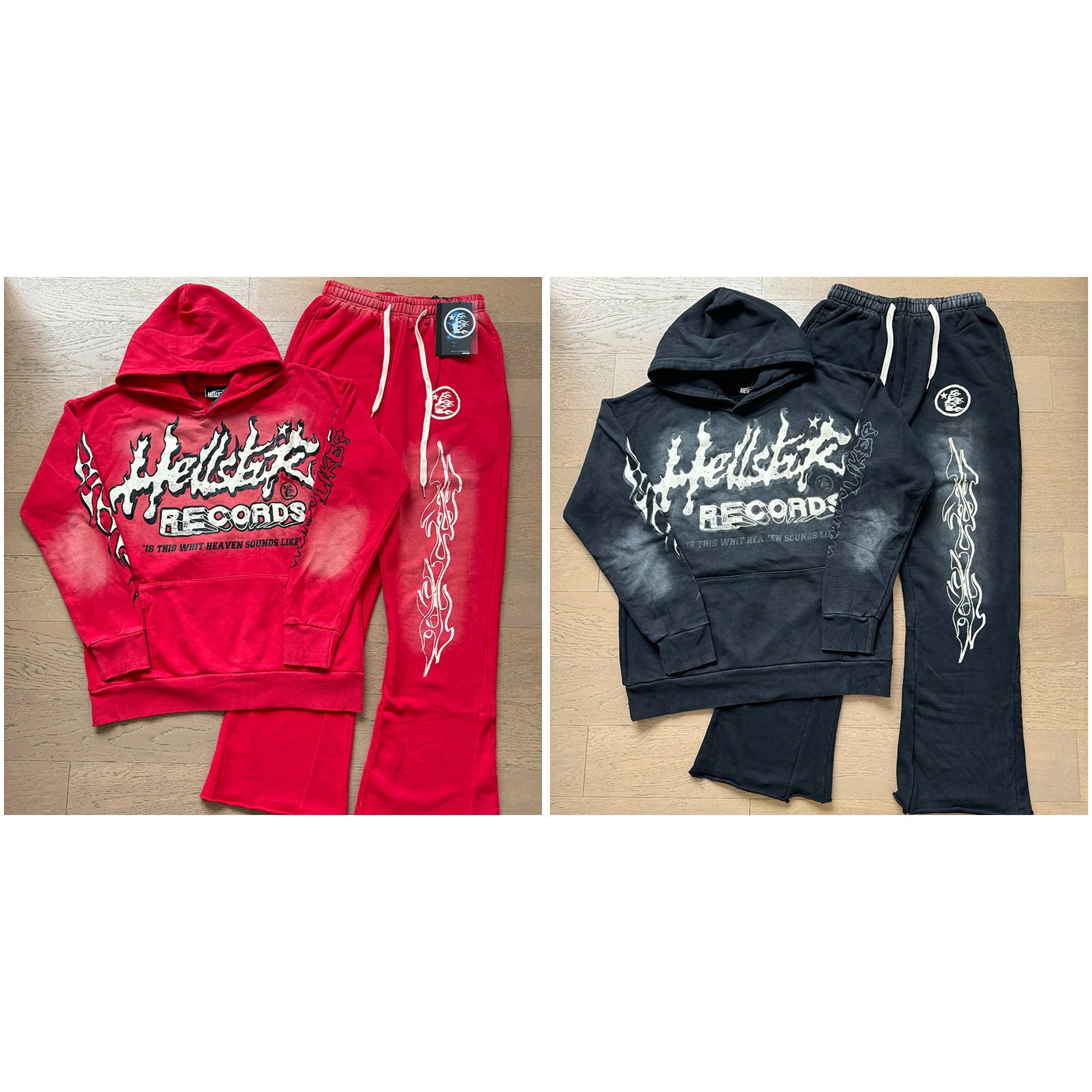 Completo felpa con cappuccio e pantaloni Hellstar Records