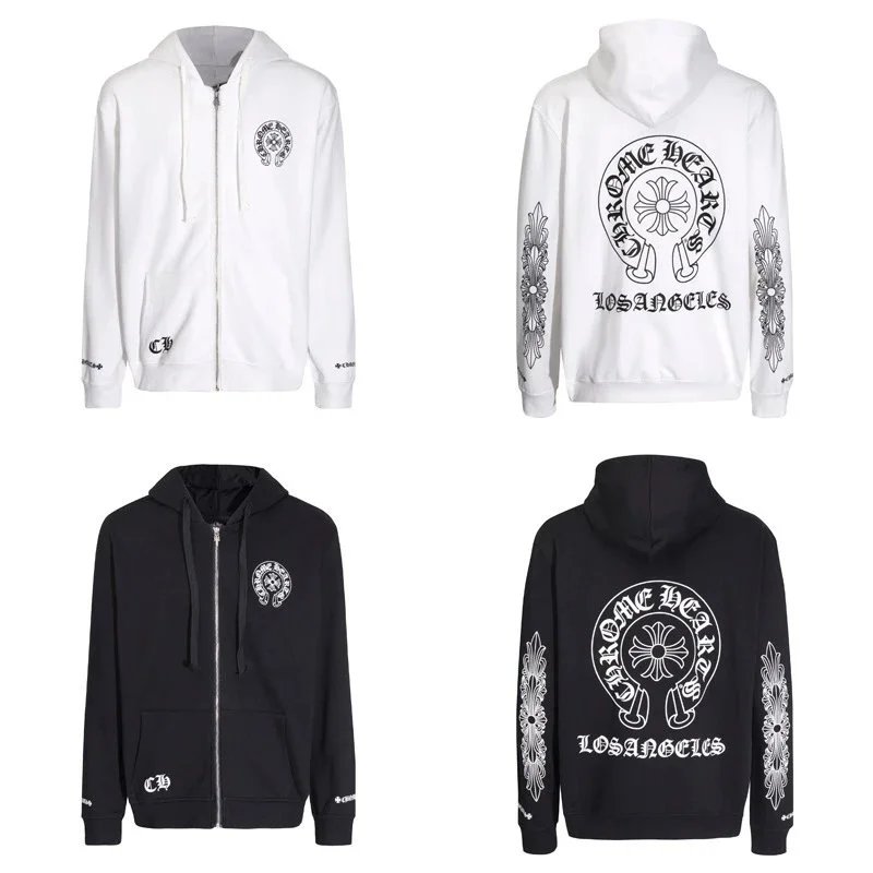 Sudaderas Chrome Hearts con herradura y cruces, con capucha y cremallera