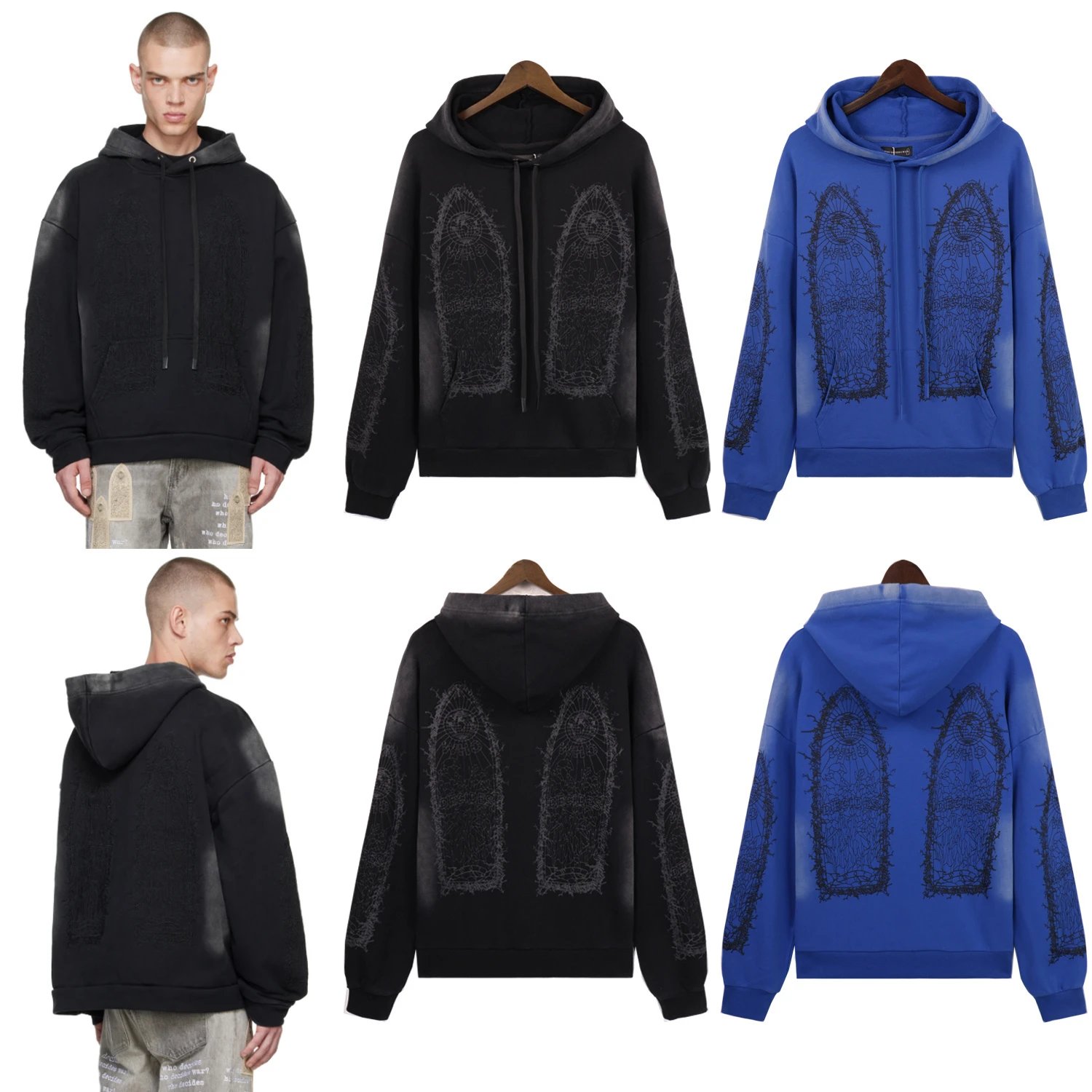 Who Decides War Distressed Graphic Zip-Up Hoodie