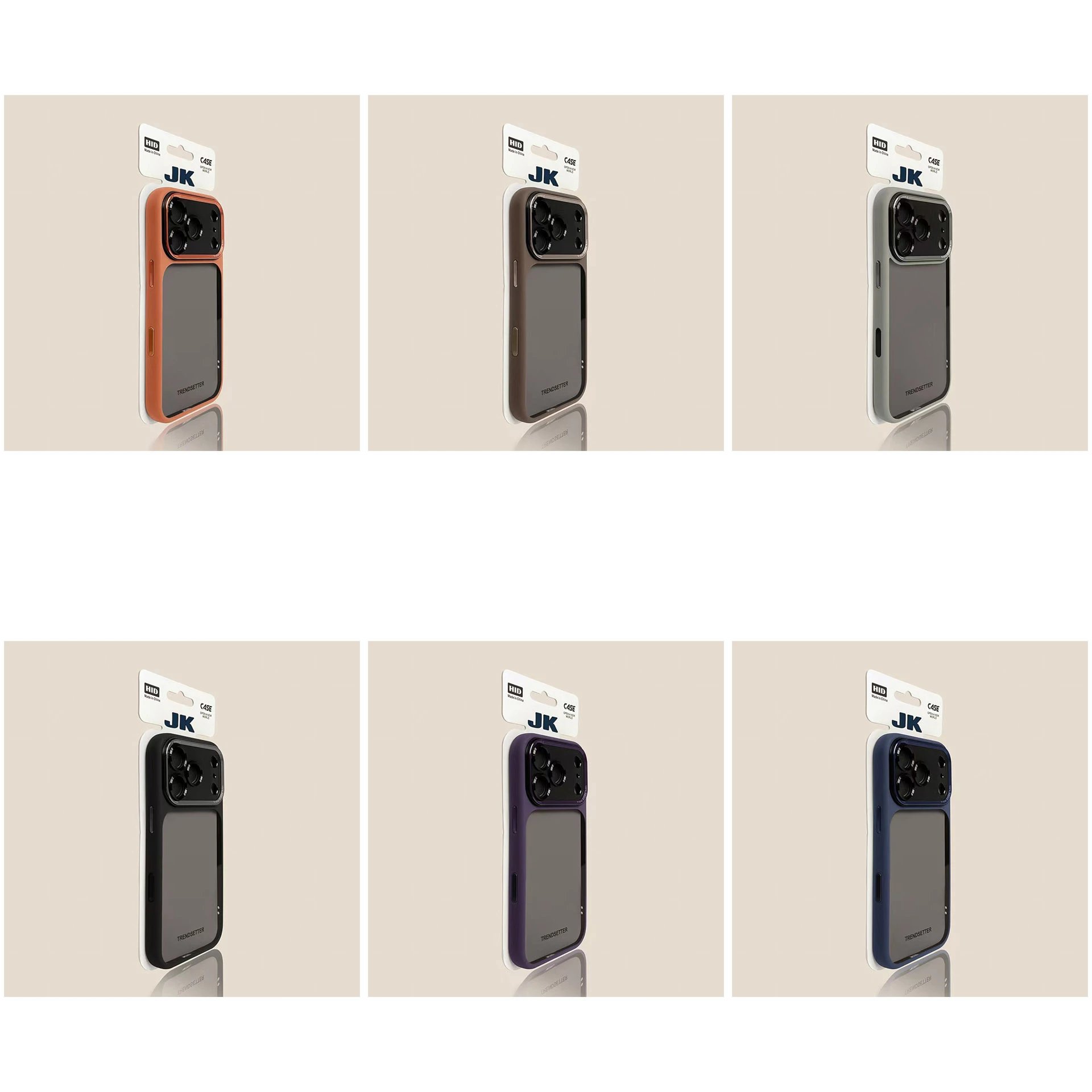 Custodia per iPhone con retro scuro e cornice a contrasto