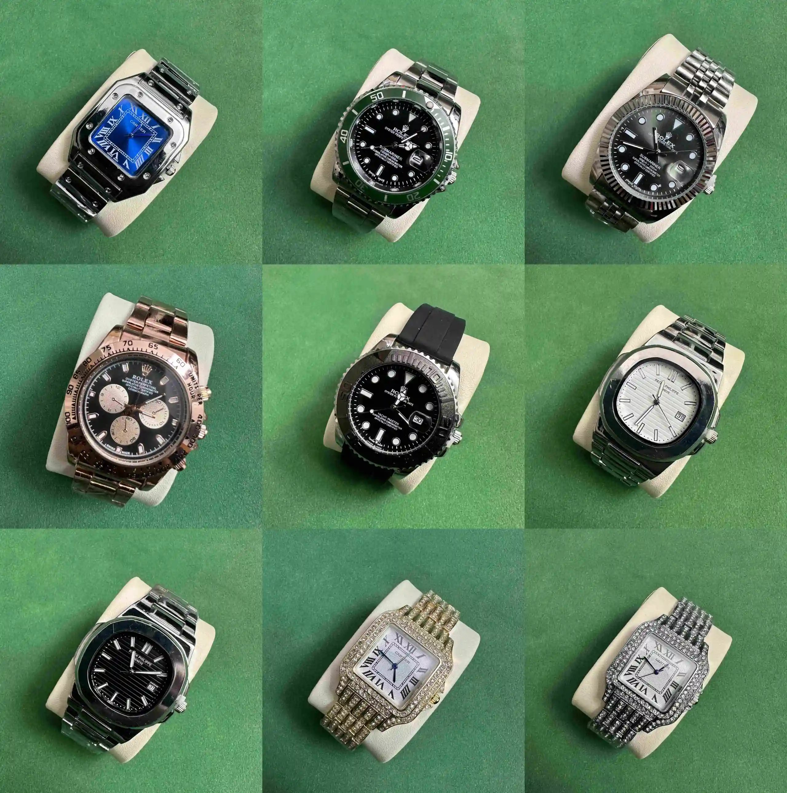 Wristwatches with Varied Dials, Cases and Bands