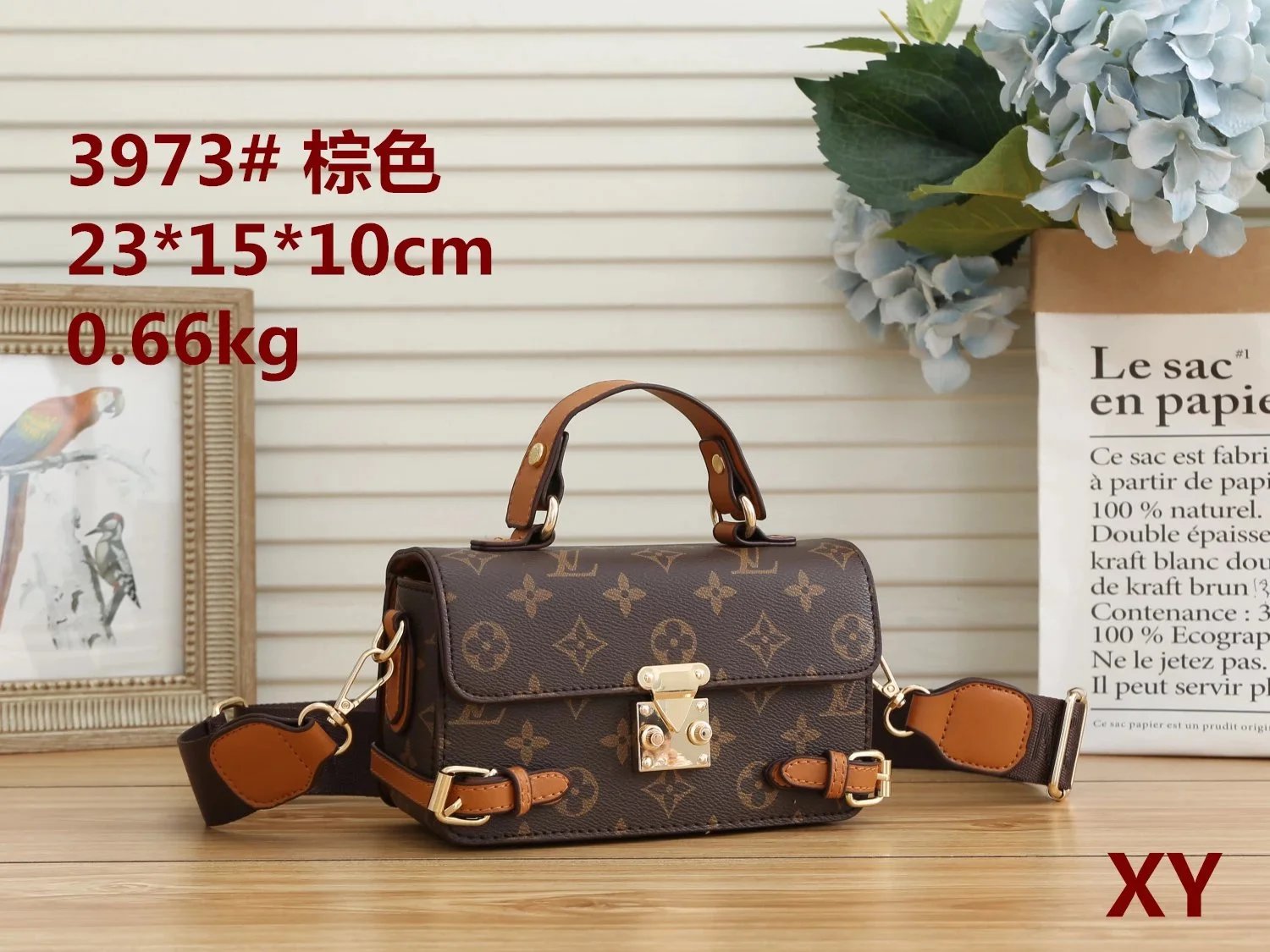 Louis Vuitton Monogram Top-Handle Bag with Front Push-Lock