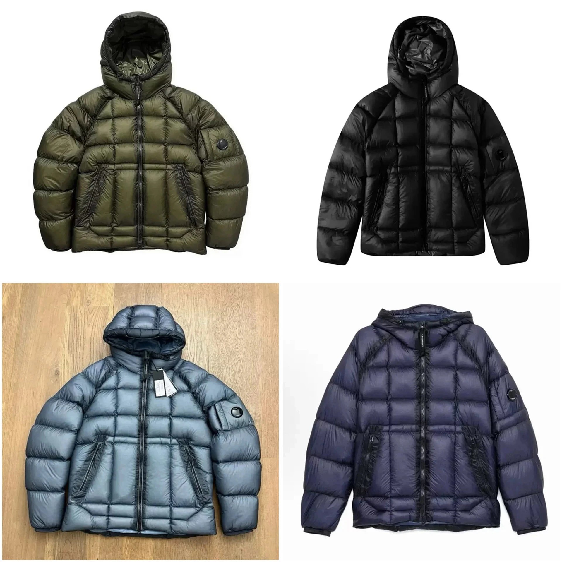 Hooded Quilted Puffer Jacket with Sleeve Emblem