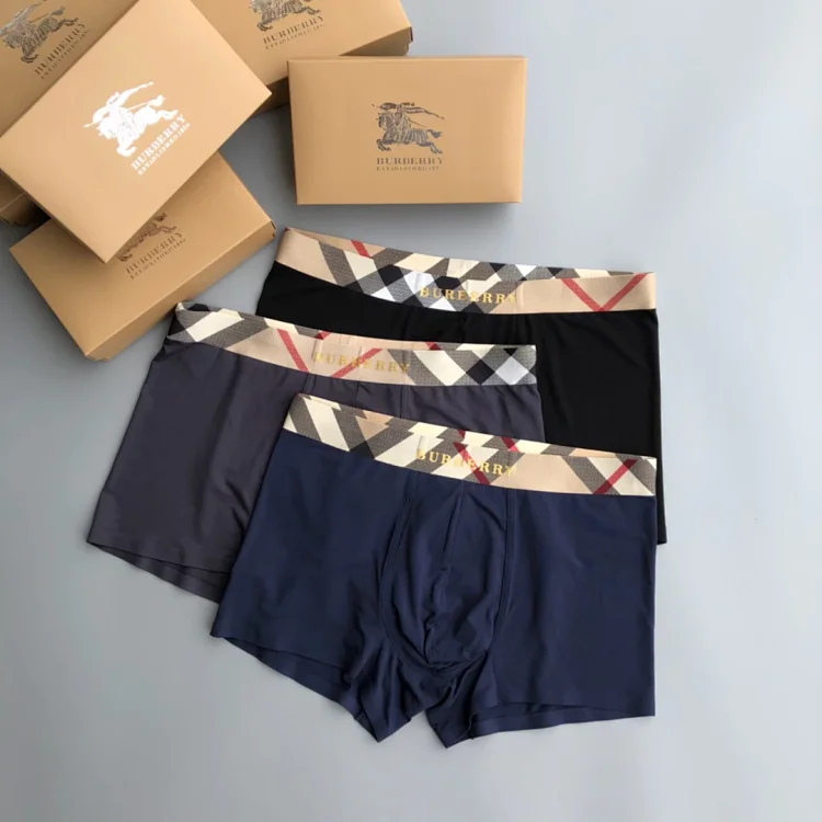 boxer shorts Burberry — elastic waistband · checked trim