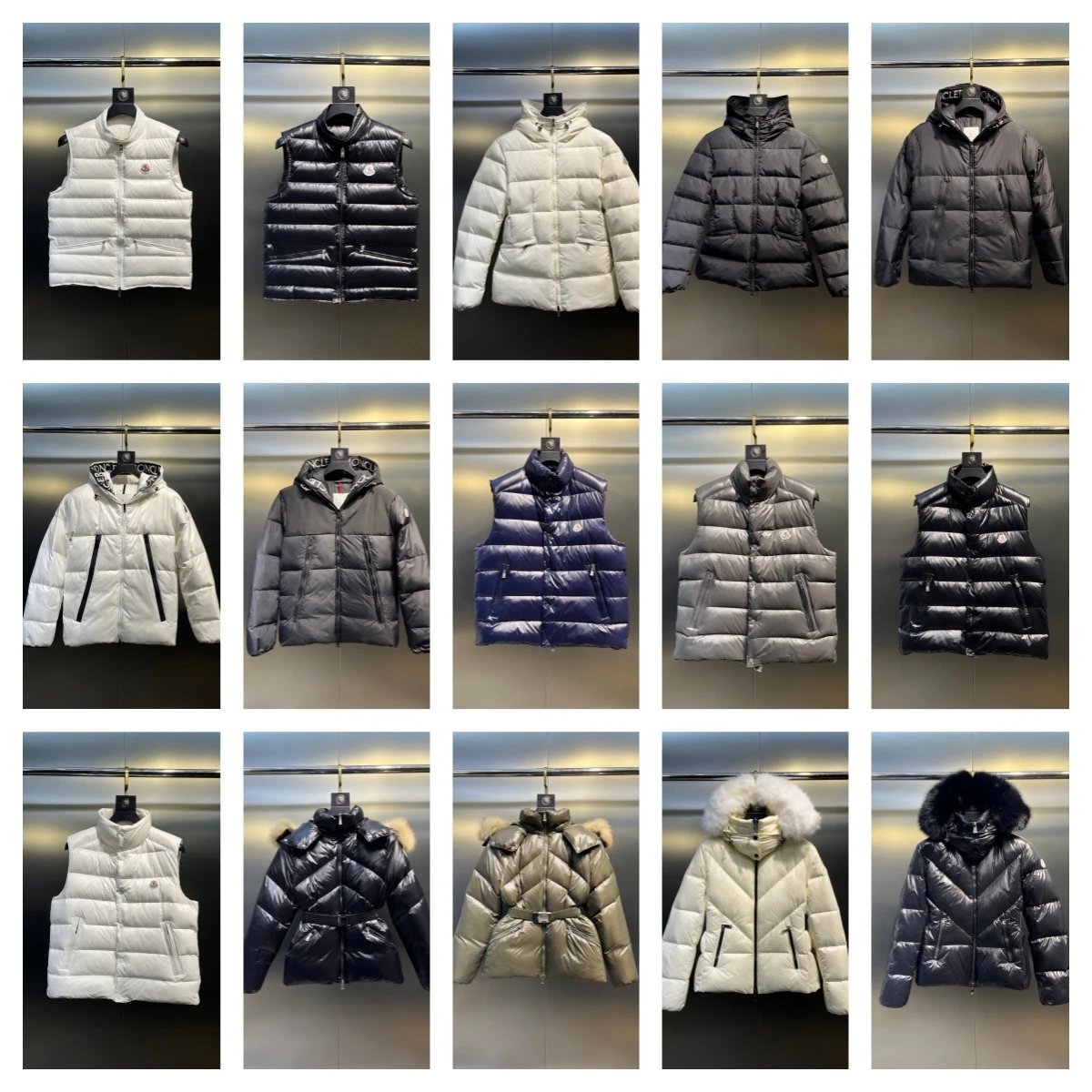 Jaqueta acolchoada Moncler — Matelassê · Fechamento com zíper
