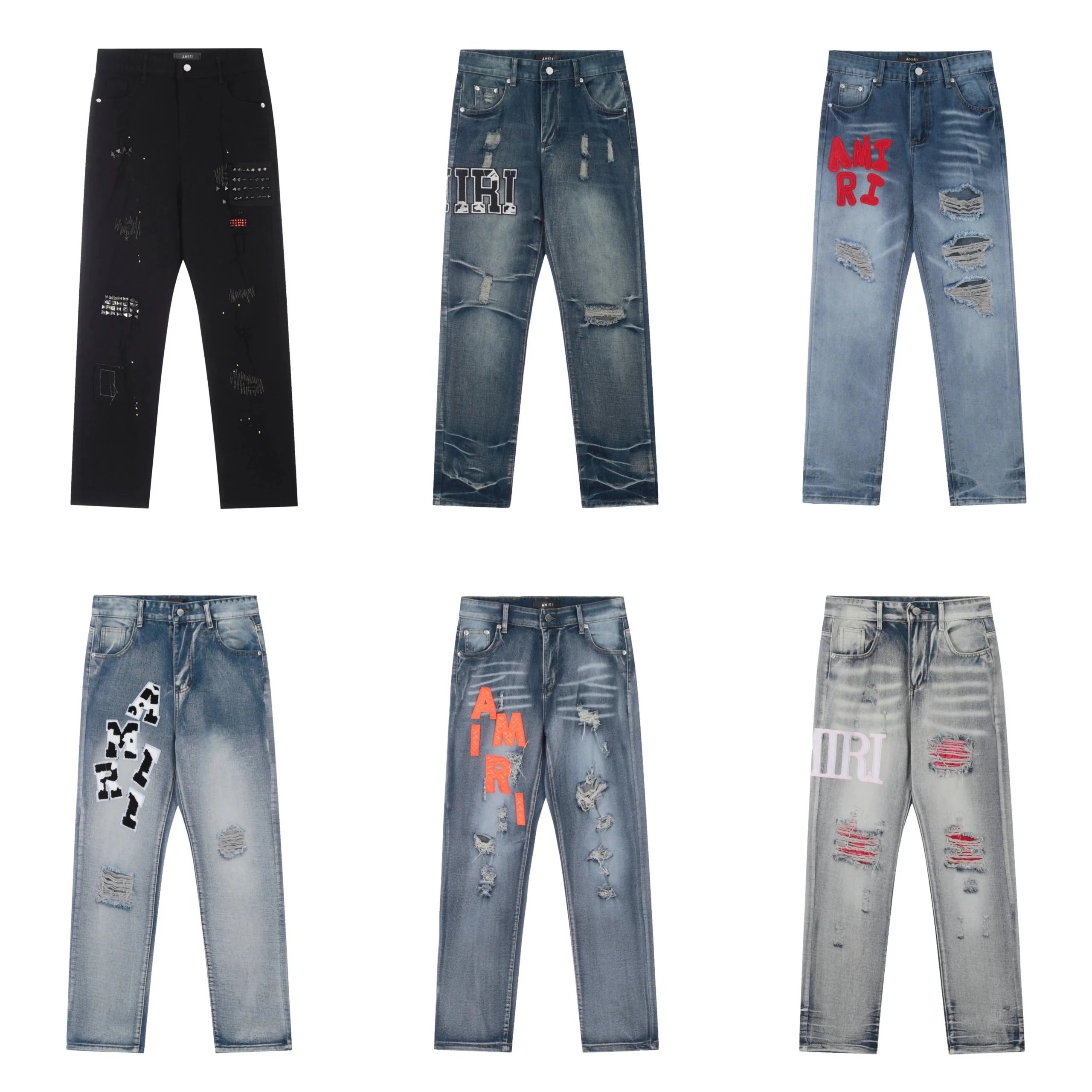 Amiri 牛仔裤 — 图案印花 · 直筒裤型