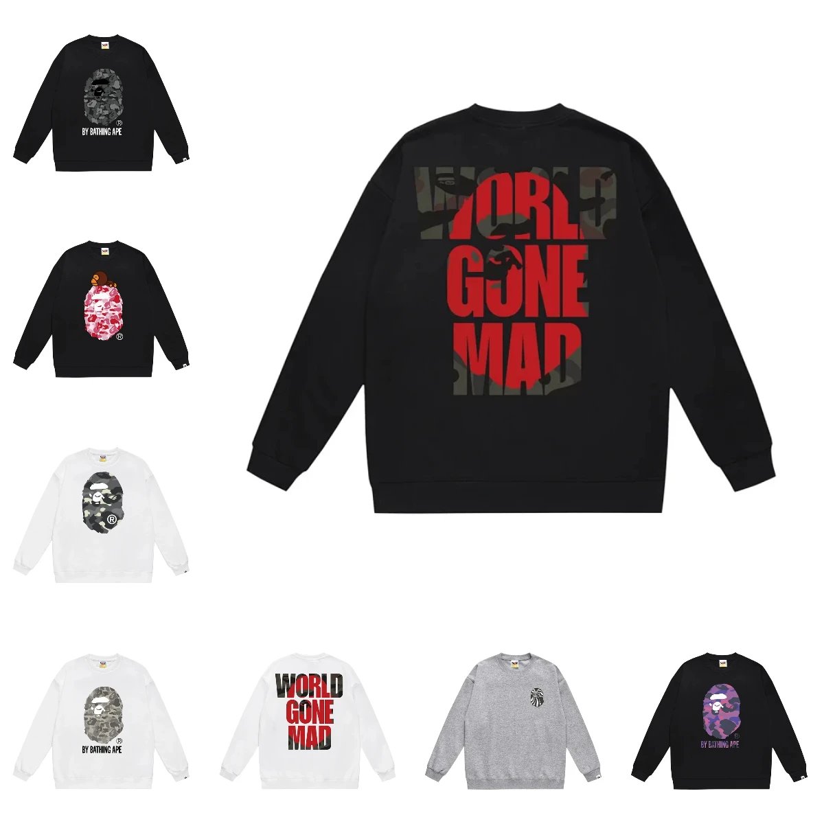 BAPE sweatshirt — graphic print · crew-neck
