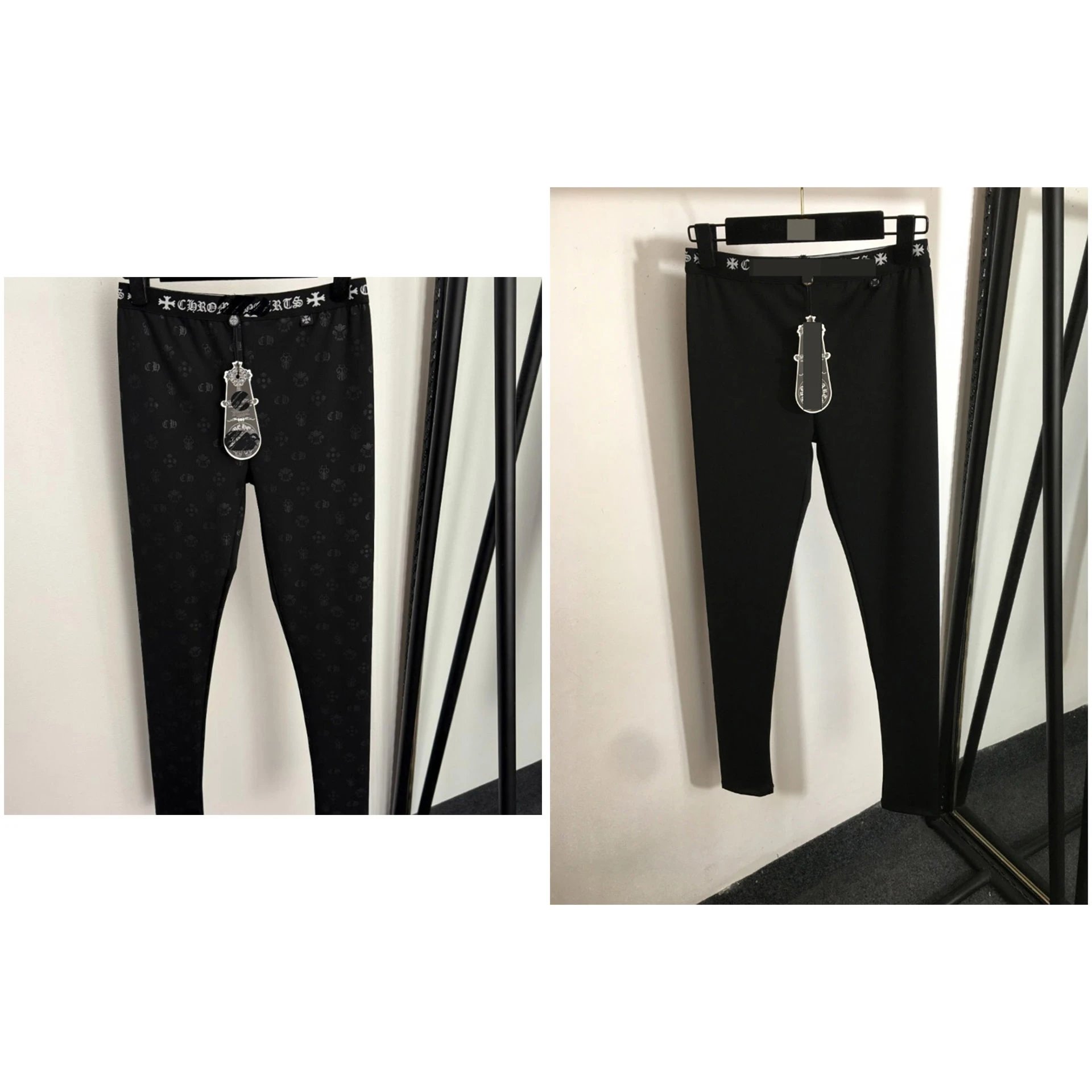 Chrome Hearts Lettered Waistband Skinny Trousers with All-Over Print, S to L
