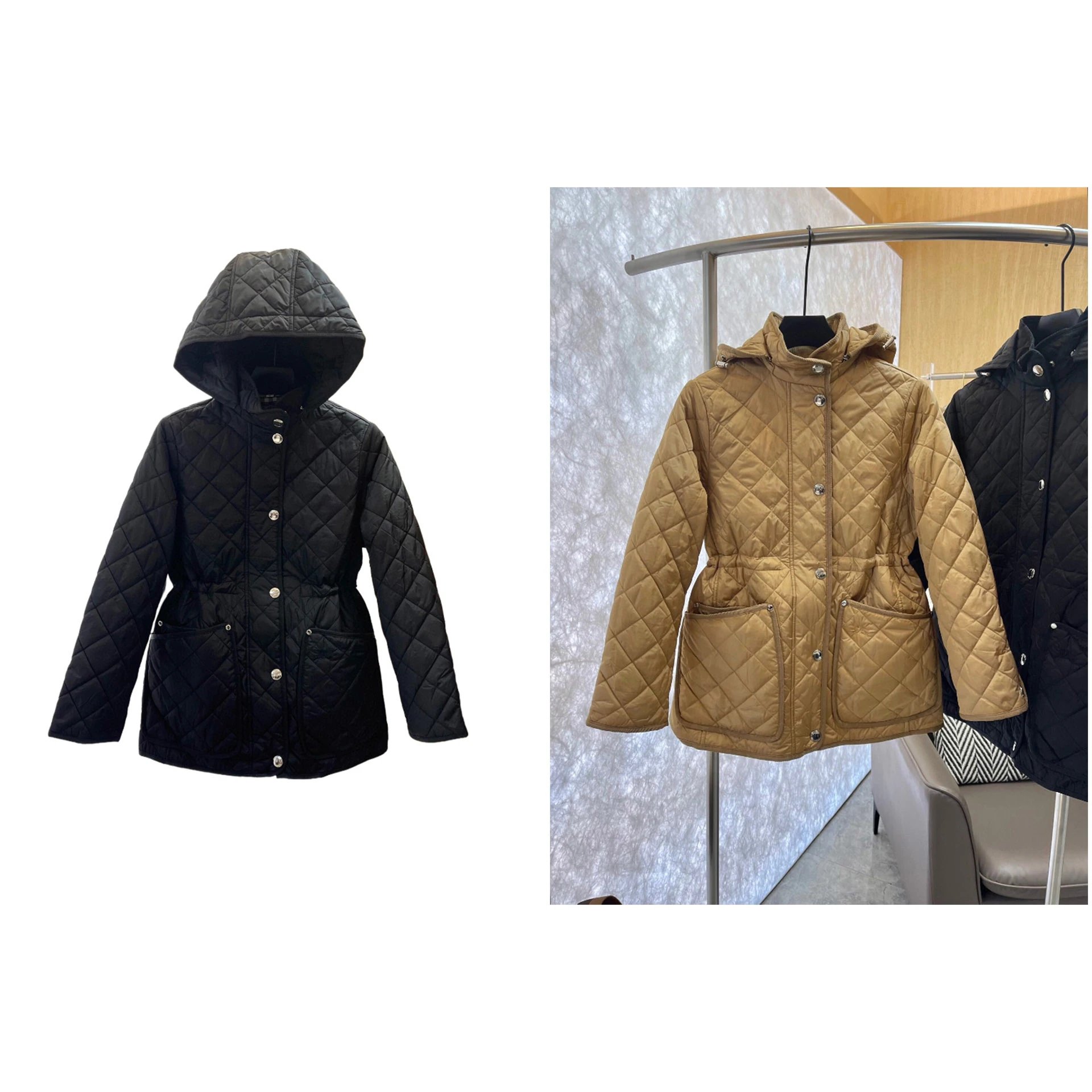Burberry coat — quilted · button-up