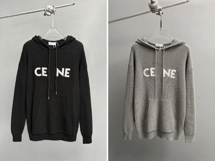 Jersey Celine — Letras decorativas · Cuello redondo