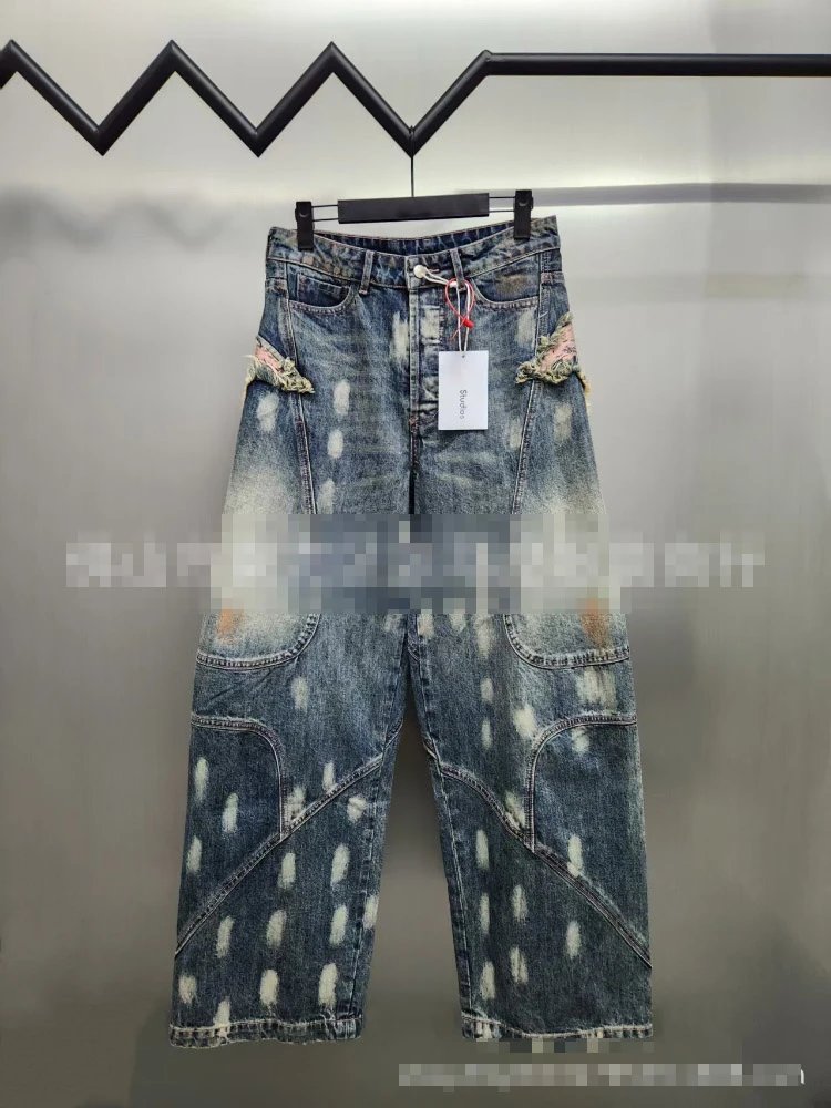 Džíny Acne Studios — Celoplošný potisk · Široké nohavice