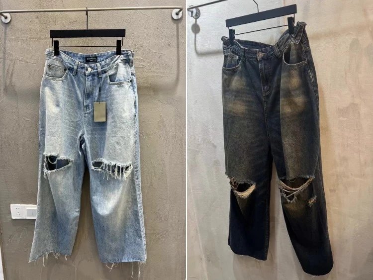 Vaqueros Balenciaga — Estampado gráfico · Pernera ancha