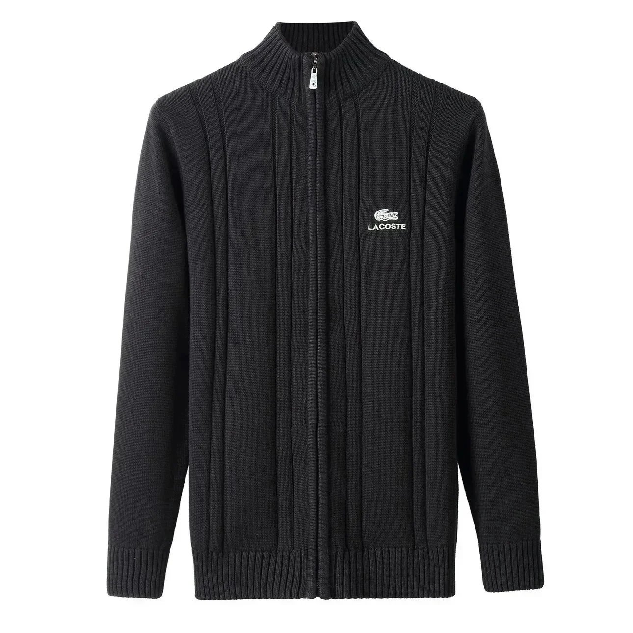 كارديغان Lacoste — ياقة قائمة · نصف سحاب