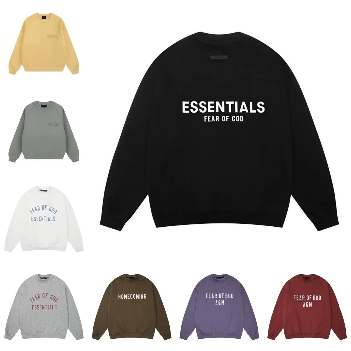 Mikina Fear of God Essentials — Nápisy · Kulatý výstřih