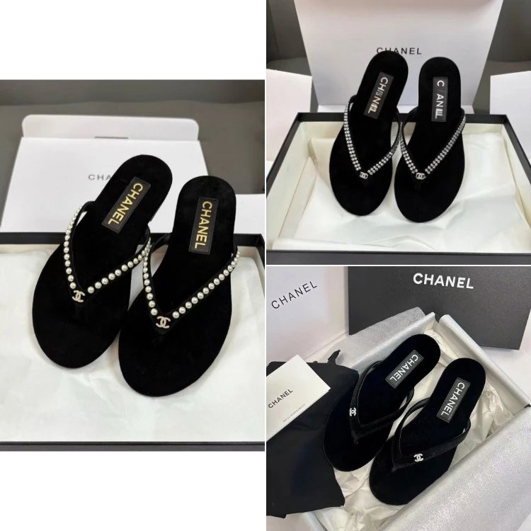 Chanel teenslippers — Versierd · teenscheiding