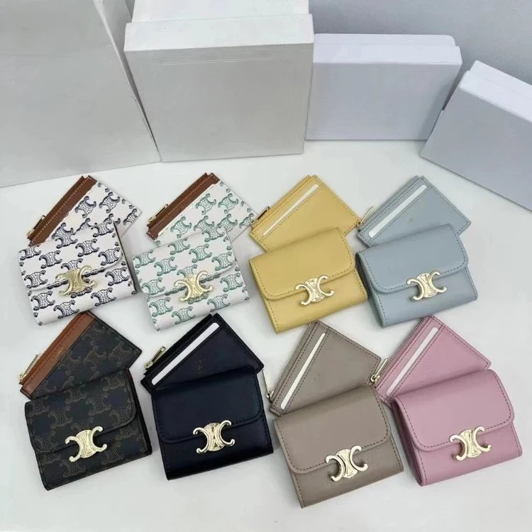 Cartera Celine — Doble pliegue · detalles de aspecto metálico