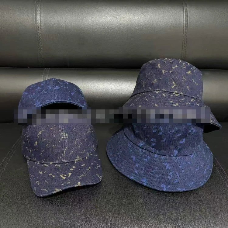 Louis Vuitton Printed Baseball Cap and Bucket Hat, Blue or Navy, Size M(56-58CM)
