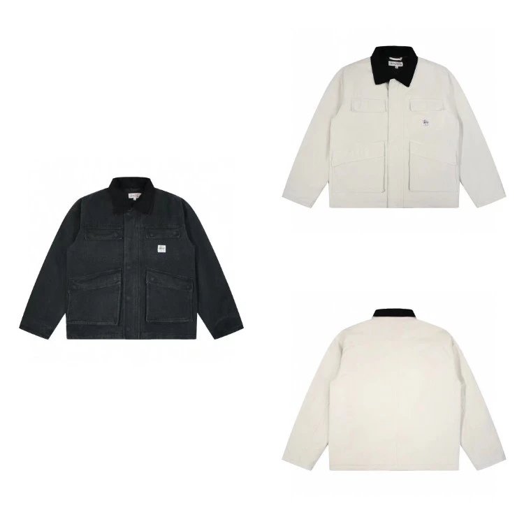Chaqueta Stüssy — cuello de puntas · Cierre de botones