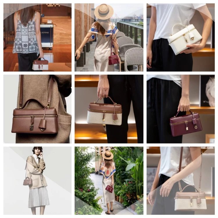 Loro Piana bag — short handles · zip closure
